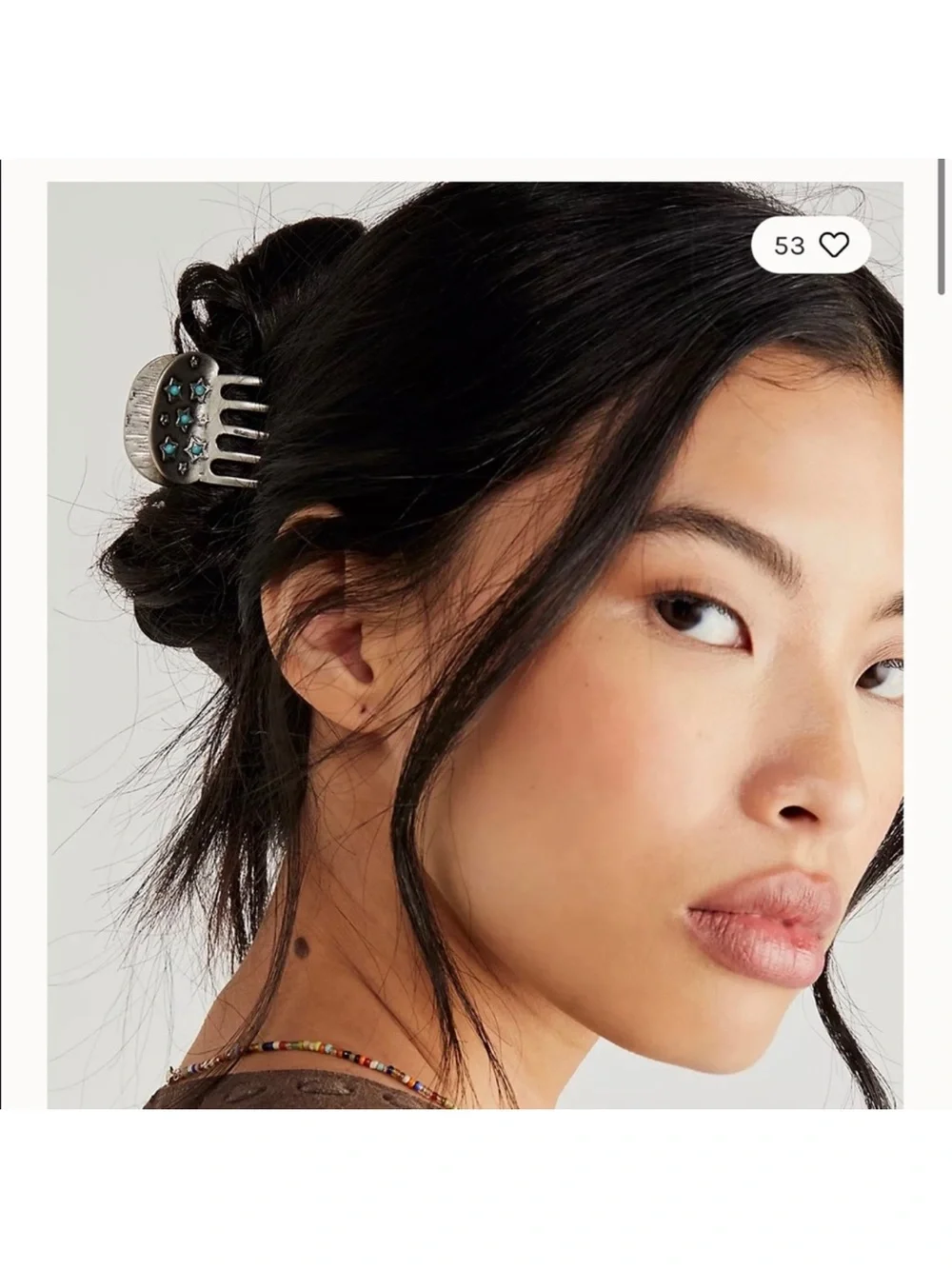 Free People Silver Hair glow with Turquoise Star Accents
